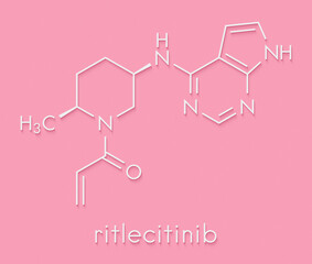 Ritlecitinib drug molecule. Skeletal formula.