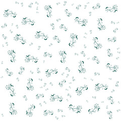 Aesthetic Floral Line Circle Moon Pattern