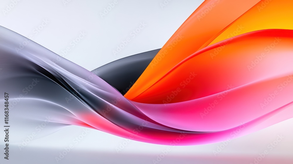 Aufkleber abstract flowing waves in vibrant colors creating a dynamic visual.