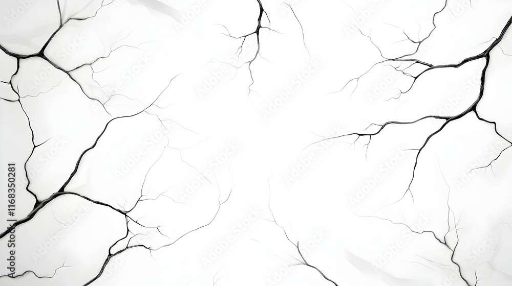 Poster abstract cracked white background texture; branch-like pattern; design element for website or print.