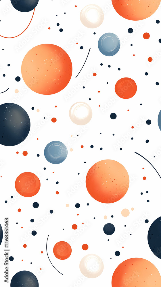 Poster abstract orange blue dots pattern background design for website.