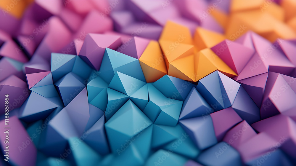 Poster abstract pastel triangular low-poly background texture.