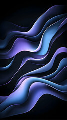Abstract Purple Blue Waves Dark Background Digital Art Graphic Design.
