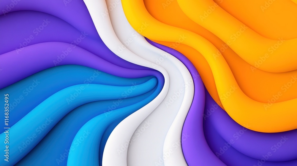 Poster colorful abstract waves in vibrant hues create a dynamic visual effect.