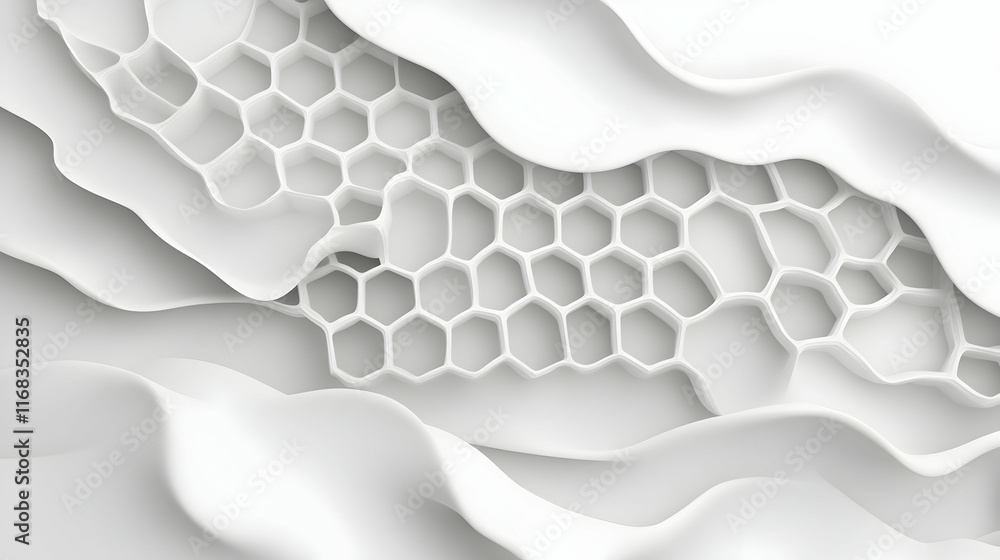 Poster abstract white honeycomb pattern background texture for design.