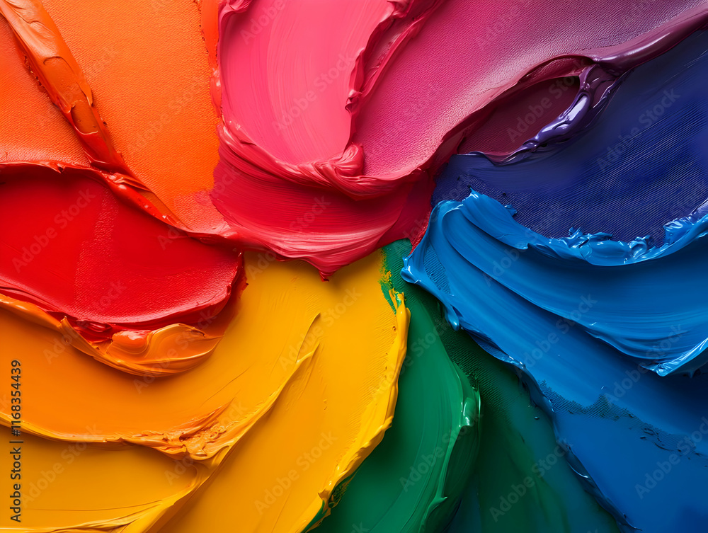 Poster vibrant swirls of colorful paint create a dynamic and artistic visual, perfect for creative projects