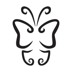 butterfly, simple vector hand draw sketch