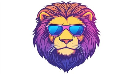 Obraz premium Cool Lion with Sunglasses