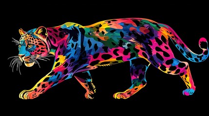 Vibrant Big Cat, Colorful Predator