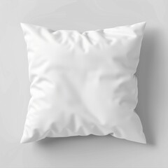Obraz premium White square pillow mockup on a light gray background.