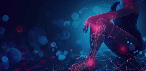 Naklejka premium Digital Visualization of a Woman's Leg Bones