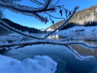 Winterlandschaft und Skifahren