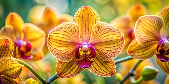 Ascda Pakchong Gold Moth Orchid: Close-Up Macro with Shallow Depth of Field