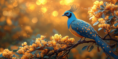 majestic peacock feathers fanned out in a semicircle, each feather shimmering with iridescent colors