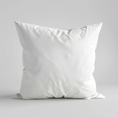 Obraz premium White square pillow on light grey background.