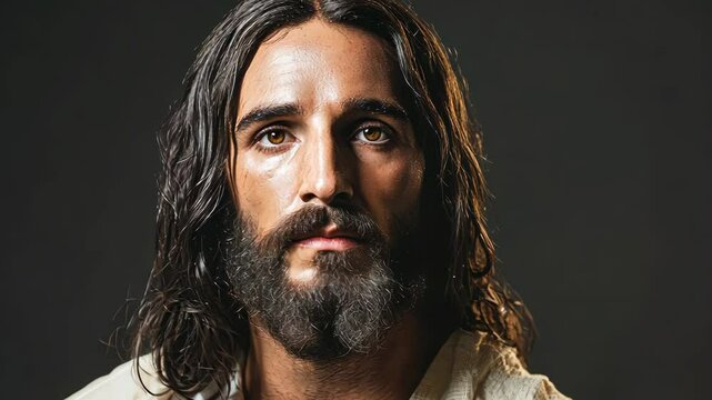 Artistic portrayal of an influential historical figure with long hair and beard in a dramatic setting