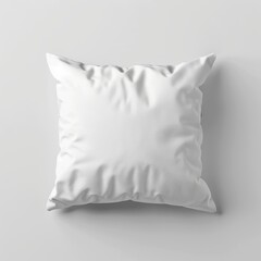 Obraz premium White square pillow mockup on light gray background.