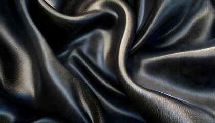 Fototapeta premium Dark Draped Fabric Texture 3D Illustration