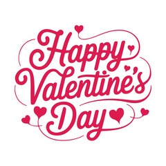 Happy Valentine's Day typography design with love shaped