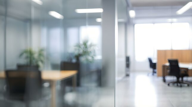 Modern Office Interior with Blurred Abstract Background, Perfect for Work Environment Themes