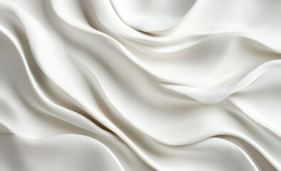 Obraz premium Abstract white fabric waves, flowing texture background.