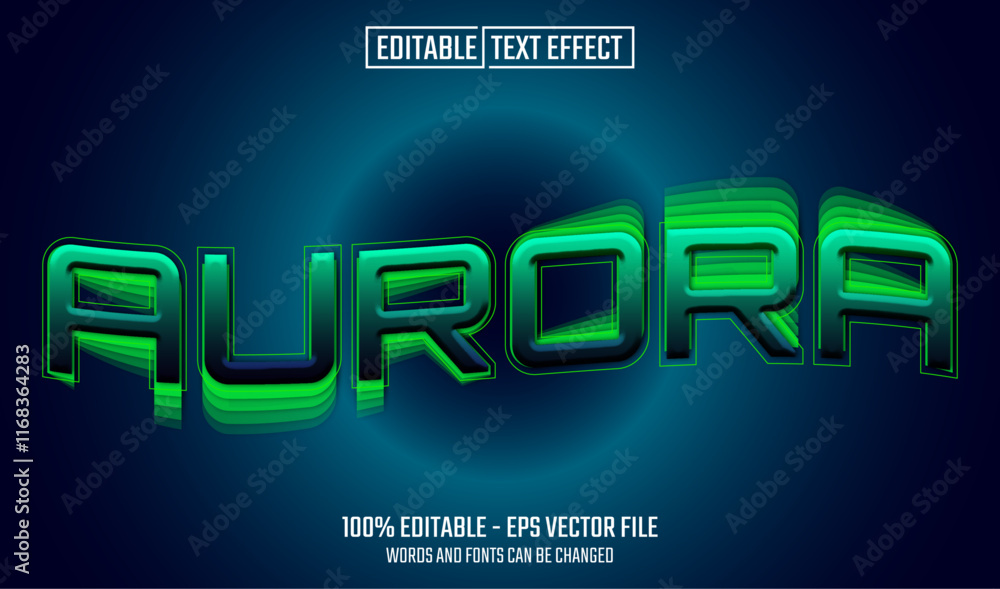 Canvas Prints aurora editable text effect