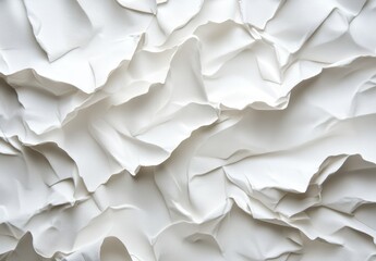 Obraz premium Abstract textured white crumpled paper background.
