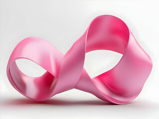 A beautifully crafted pink ribbon symbolizes hope, awareness, and support for various causes, elegantly displayed.