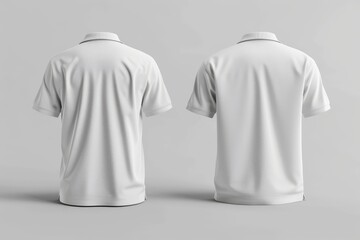 Back views of a plain white polo shirt.