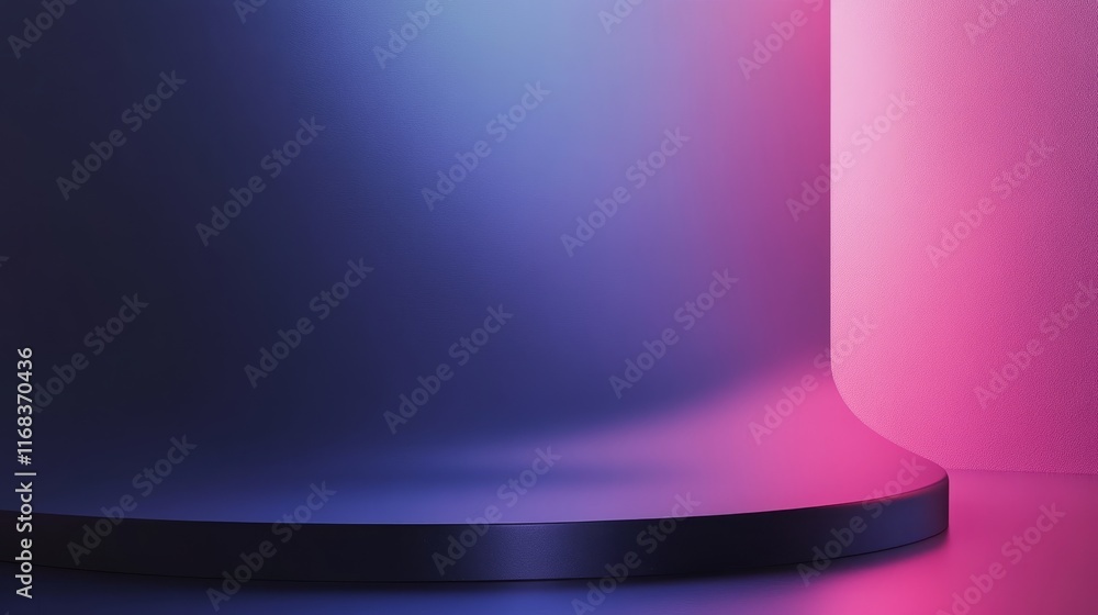 Poster a dark gradient studio backdrop with subtle light reflections, creating a modern, abstract space for
