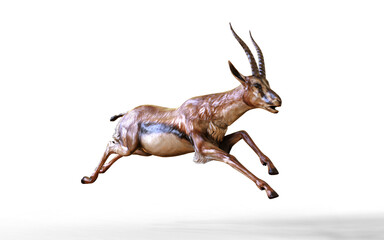 3d Illustration movement of A Graceful Gazelle Survival in the Wild.