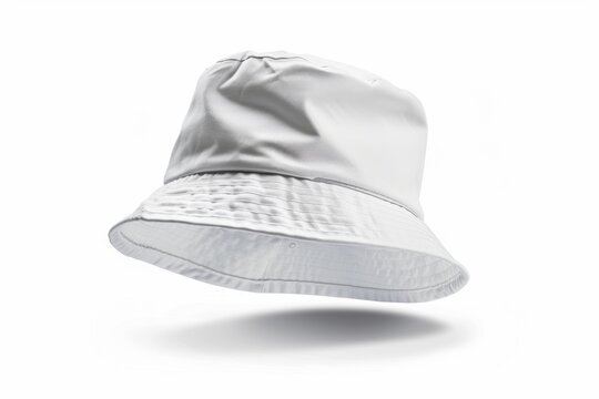 White bucket hat mockup on white background. (12)