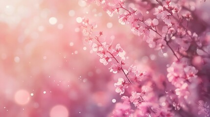 Fototapeta premium A close-up of delicate springtime blossoms with soft-focus bokeh background