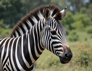 A zebra with natural background.