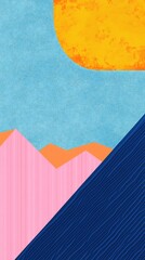 Vibrant Digital Painting: Abstract Landscape Illustration in Bold Colors. AI Generated