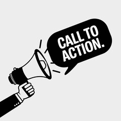 Call to Action Megaphone Icon with Speech Bubble