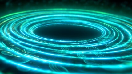 Abstract swirling cyan energy vortex glowing brightly