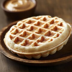 Delicious waffle making kitchen food home close-up culinary art
