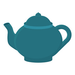 Blue Teapot for Brewing Tea Vector. Vintage Blue Teapot. Blue Teapot Decoration.