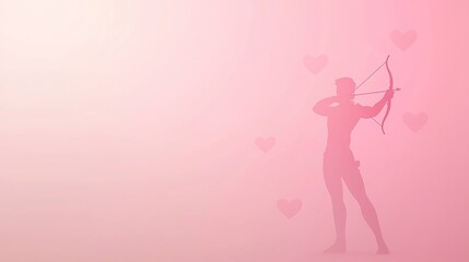 Enchanted Cupid Silhouette in a Whimsical Valentine's Day Setting - Ultra-Detailed Romantic Artwork Concept
