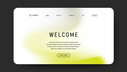 Abstract wave futuristic design of landing page. trendy gradient mesh website design	
