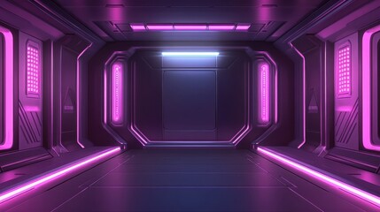 Futuristic Neon Room Interior Design