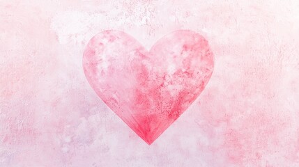 Fototapeta premium Ethereal Gradient Heart: Cinematic Valentine's Day Artwork on Watercolor Texture Background
