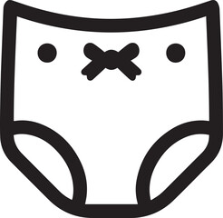 Baby diaper Silhouette vector illustration