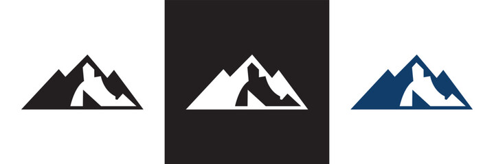 Mountain iceberg icon.  isolated on white and black background. vector illustration. EPS 10 © KD Vector Studio