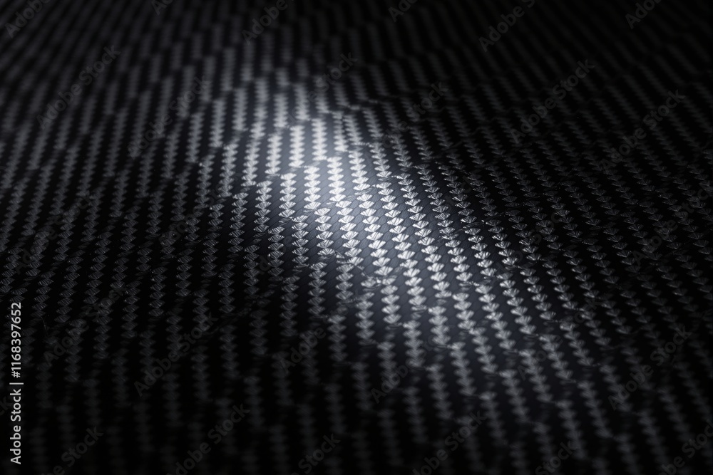 Poster close-up of carbon fiber texture illuminated with light in a creative abstract style.