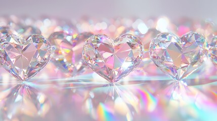 Crystal Heart Reflections - Subtle Rainbow Refractive Effect Cinematic Image