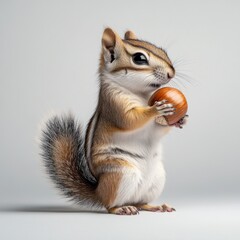 Chipmunk holding an apple