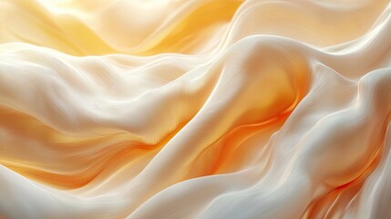 Obraz premium Soft flowing fabric in warm yellow and cream tones creates a calming and inviting atmosphere for textile designs