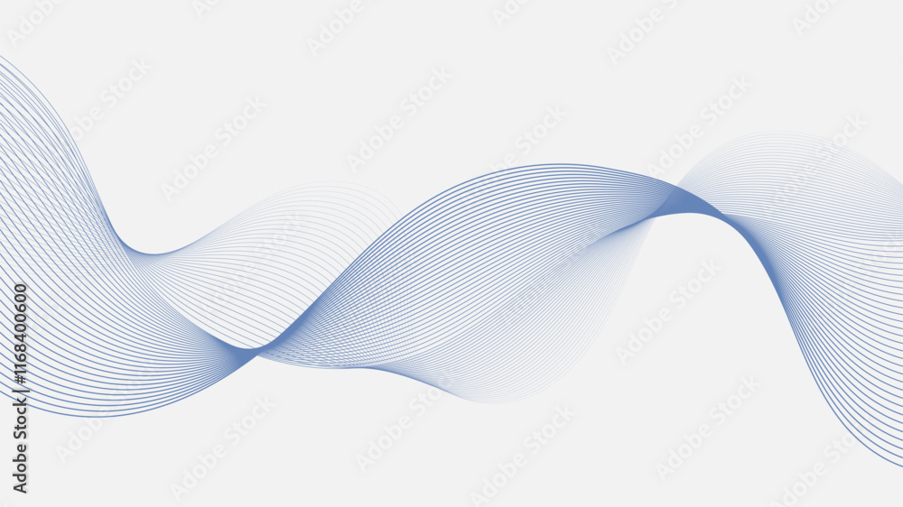 Aufkleber geometric curved lines in gradient forming dynamic futuristic abstract flow patterns